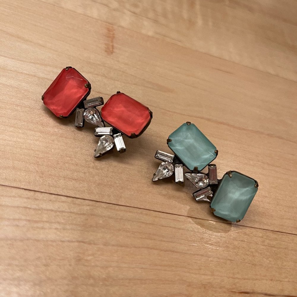 Loren Hope Siren Studs - Coral and Seafoam